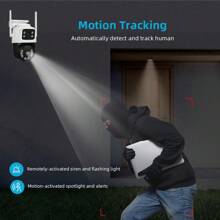 Telecamera di sicurezza intelligente 8MP 4K, Ultra HD, doppio obiettivo, visione a 360°, resistente agli agenti atmosferici, visione notturna, allarme vocale, rilevamento intrusioni per la sicurezza di tutta la casa e il monitoraggio esterno