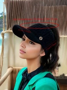 1 件新款韩版时尚百搭休闲个性化高档 M 标志耳罩针织毛绒帽子，适合户外活动和保暖 - 毛線護耳帽 - 查看 3