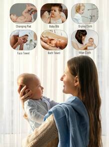 GLLQUEN BABY Baby Swaddle Blankets, Neutral Burp Cloths Receiving Blanket Swaddling For Newborn Boys And Girls, 5 Packs Breathable And Skin-Friendly Swaddle Wrap For Infant Baby, Oeko-Tex Certificated - Leaves - View 5