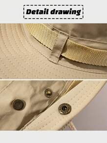 1 件定制文字/徽标带渔夫帽/速干折叠徒步渔夫帽/定制渔夫帽/个性化帽子/定制眼拉绳可调节帽子，适合日常户外穿着，徒步旅行，钓鱼，攀岩，徒步旅行 - 圖案訂製款 - 查看 4