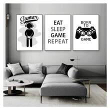 1pc Children Game PS4 Black Game Player Wall Artist Residence Decoration Canvas Painting M24 Nordic Poster Print HD Painting No Frame
