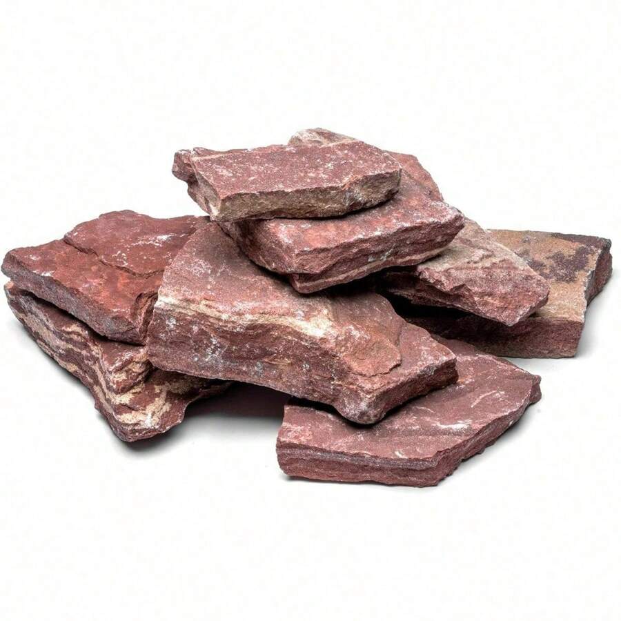 Natural Slate Stone For Aquariums, Fish Tanks, Terrariums, Aquascaping And Amphibian Enclosures, Mix Of Large And Medium Size Rocks - - Red River - View 1