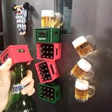 1 pieza Abridor de botella de cerveza creativo con imán para refrigerador, quitacorchos magnético 3D, apto para bar o hogar, festival de cerveza, utensilios de bar, regalo para fiesta de boda, utensilios de cocina, para exteriores, camping, regalo para papá