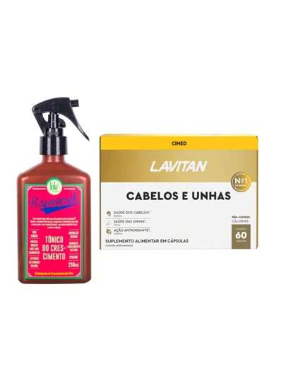 Kit Tônico Rapunzel Lola e Lavitan Cabelos e Unhas 60 Caps