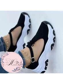Women's Tractor Blogger Flats New Casual Platform Sandal - 黑色 - 查看 4