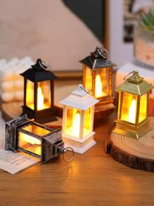 1/2/3 szt. Retro Mini Dekoracyjna Lampa Latarnia z Migoczącą Świecą LED, Dekoracyjna Mini Lampa Wiatrowa z Baterią, Dekoracja Stołu, Wystrój Domu, Wystrój Sypialni, Wisząca Lampa Nocna, Dekoracja Ścienna, Nadaje Się Na Wesele, Dekoracje Świąteczne, Świąteczna Lampa Latarnia