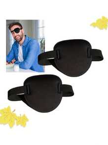 3pcs 3D Eye Patch For Adult Adjustable Eye Patch For Left Or Right Eyes Black For Bedroom,Travel,Office,School