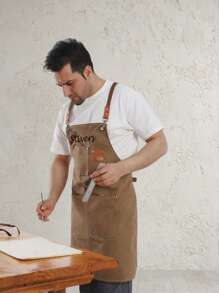 مئزر شخصي لصالون التجميل بجيوب، مئزر لمدرسة التجميل، هدية مخصصة للمصفف، مئزر صالون الحلاقة المخصص، مئزر الحلاق