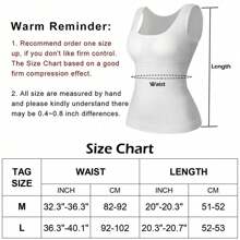 Shapewear Tank Tops For Women With Built In Bra Tummy Control Belly Compression Camisoles Body Shaper Padded Tanks - White - View 8