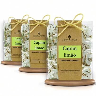 Escalda Pés de Capim Limão Relaxante - Kit com 10 unidades - Brindes Corporativos - Mimos Clientes - Lembracinhas