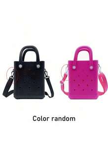 Mini Rubber Summer Beach Bag, Eva Hole Travel Tote Bag, Waterproof Storage Bag For Outdoor Sports Pool Boat,The Best Gift For Mothers On Mother's Day, Fashionable Shoulder Bag, Suitable For Daily Storage, Fashionable Item, Essential For Beach Travel, Vacation Item, Valentine's Day Gift - Multicolor - View 6