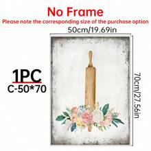 1/4 件厨师和厨师礼物 - 复古乡村花卉厨房标志 - 厨房餐厅帆布墙面艺术装饰 - 粉色厨房海报印刷 - 厨房餐厅勺子搅拌手套图片 - 节日餐厅装饰礼物生日毕业厨房装饰 - 彩色 - 查看 12