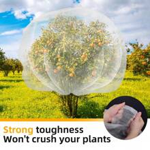 1 Pc Large Fruit Tree Netting Cover With Zipper, Garden Netting Pest Barrier Plant Tree Cover Bag Bug Bird Netting For Fruits Vegetables Tree Garden Protection Netting For Plant With Drawstring