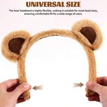 1pc/2pcs/3pcs Soft Bear Ears Headbands Plush Mouse Ears Hair Hoop For Washing Face Cartoon Animal Hairbands Halloween Costume