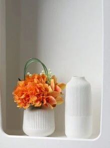 1pc Simple Plastic Vase For Home Decor, White Vase For Dried Flowers, Living Room, Office, Living Room, Home Decor (No Flowers) White Vase For Home Decor, Minimalist Style Modern Dried Flower Vase, Bohemian Home Decor, For Centerpiece Decorations Mantels Wedding Tables Parties Living Room Bedrooms Kitchens Offices Gifts Birthday Graduation