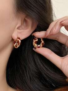 1 paire de boucles d'oreilles élégantes en émail avec une palette de couleurs douces, un design et chic, convenant aux femmes pour le quotidien, les fêtes, les rendez-vous et le travail
