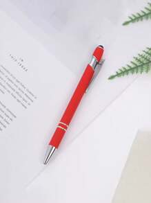 2pcs Metal Aluminum Barrel Premium Stylus Ball Point Pen With Touchscreen Rubber Tip
