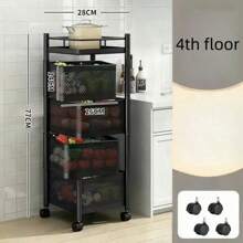 Drehbares multifunktionales Regal, freistehende mehrschichtige Aufbewahrung für Snacks, Obst und Gemüse für Zuhause