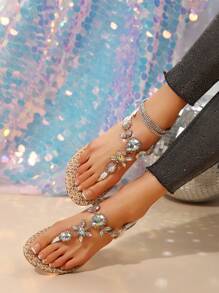 New Fashion Women Toe Ring Sandals - White - View 5