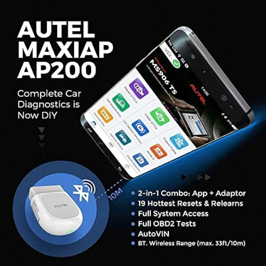 Autel MaxiAP AP200 OBD2 Scanner Bluetooth Adapter With All System ...