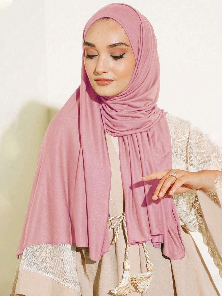 Al Najma 1pc Women Plus Size Solid Color Soft Hijab Scarf For Abaya For Dress