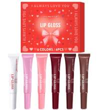 MISS FACTORX 6pcs/Box 6 Color Lip Gloss Set, Unique Gift Set, Long-Lasting & Moisturizing, Glossy Lip Enhancer, Great For Valentine's Day, Thanksgiving, Mother's Day