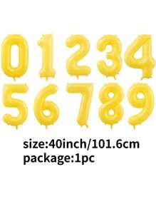 1 套塑料气球，现代数字形状气球，适合派对、圣诞节 - 黃色 - 查看 4