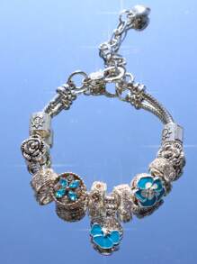 1 件粉色蝴蝶结心形手链，星形 DIY 手链，芭蕾可调节手链，粉色手链 - 櫻花diy手鍊 - 查看 10