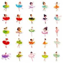 50 stuks levendige ballerina waterdichte vinyl stickers, kleurrijke graffiti stickers voor scrapbooking, dagboek, laptop, bumper, telefoon, cartoon, skateboard, waterfles, bouwvakker, auto stickers en stickers, koffers - veelzijdige decoratie, balletschoenen