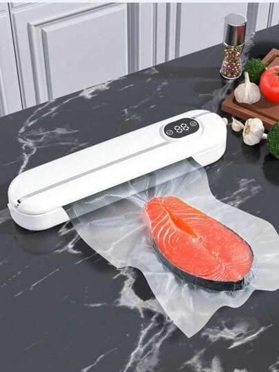 RAF 1 Set Of Household Digital Display Vacuum Sealing Machine+Bag Sealing, The Product Has Two Functions, Sealing And Vacuum Sealing,2 Sealing Methods+Vacuum, Food Freshness Preservation Machine, Plastic Sealing Machine, Simple Operation, Suitable For Storing Dry And Soft Food