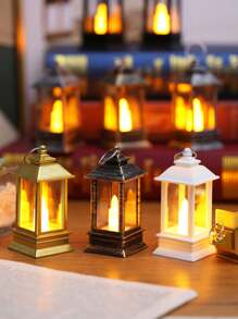 1/2/3 szt. Retro Mini Dekoracyjna Lampa Latarnia z Migoczącą Świecą LED, Dekoracyjna Mini Lampa Wiatrowa z Baterią, Dekoracja Stołu, Wystrój Domu, Wystrój Sypialni, Wisząca Lampa Nocna, Dekoracja Ścienna, Nadaje Się Na Wesele, Dekoracje Świąteczne, Świąteczna Lampa Latarnia