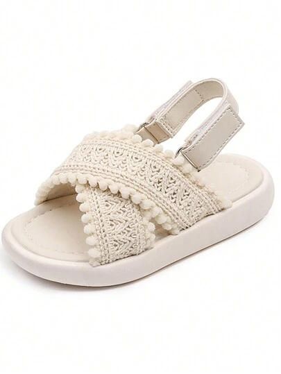 1 Pair Girls New Fashion Soft Bottom Beach Sandals