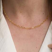 Choker Necklace With Love Heart, 925 Silver Plated And 18k Gold Plated - 金色 - 查看 6