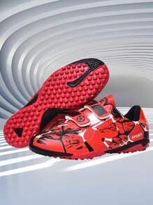 1 Pair Of Professional Youth Football Shoes Made Of PU Wear-Resistant, Broken Nail, And Anti Slip PU For Boys And Girls, Suitable For Daily Sports In All Seasons - Red - View 1