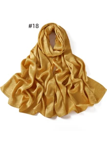 1 Piece Crepe Silk Satin Solid Color Scarves Luxury Bandana Headband Headscarf Shawl Chic Woman Turban Hijabs Rectangular Scarf For Women Veiled Clothes