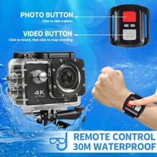4K Action Camera Sport Video Underwater Waterproof Camera Wifi Remote For Go Pro - 黑色 - 查看 3
