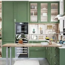 1 Roll - Easy-Apply Light Green Self-Adhesive Vinyl Wallpaper - Waterproof & Removable PVC Contact Paper, Perfect For Kitchen Cabinets, Bedroom, Living Room Furniture Makeover, Stylish Peel & Stick Design - Green - View 5