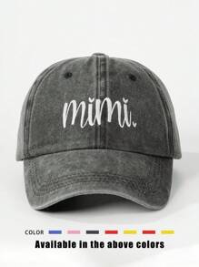 1 Stück bestickte "MIMI" gewaschene Baseballkappe, verstellbarer Freizeithat zum Outdoor-Sonnenschutz, geeignet für Frühling, Herbst, Reisen, Strand, Y2K Stil Jugendliche Kappe