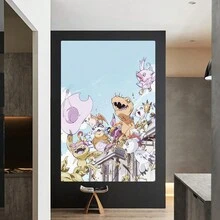 Framed Japanese Cartoon Wall Art, Action Packed Decor, Popular Anime Characters Room Deco -116