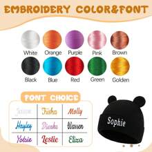 2 szt. Niestandardowa czapka małego misia, spersonalizowana niestandardowa haftowana czapka szpitalna dla noworodków, rękawiczki z niedźwiedziem dla chłopców i dziewcząt, spersonalizowane prezenty dla dziewczynek/mężczyzn, prezenty dla dzieci, słodkie dziecko na urodziny, na dzień dziecka