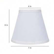 2 件套小型夹式灯罩，适用于烛台灯泡，桶形织物灯罩，4 英寸 X 7 英寸 X 6 英寸，天然亚麻布 - 白色 - 查看 3