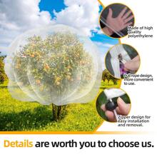 1 Pc Large Fruit Tree Netting Cover With Zipper, Garden Netting Pest Barrier Plant Tree Cover Bag Bug Bird Netting For Fruits Vegetables Tree Garden Protection Netting For Plant With Drawstring