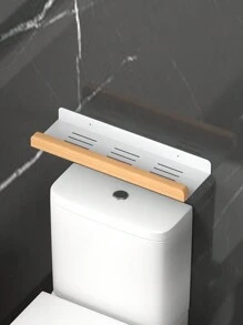 黑色/白色壁挂式卫生间收纳架，多功能收纳架，可容纳卫生纸卷、面巾纸、手机等卫生间用品，无需钻孔，浴室配件，房间装饰