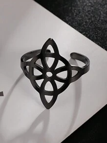 1 Pc Stainless Steel Witch Knot Ring Hollow Celtic Knot Adjustable Open Ring Elegant Fashion Irish Witchcraft Amulet Jewelry