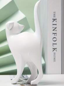 1pc创意造型猫咪情侣黑白带尾巴可爱猫咪家居客厅玄关树脂家居情侣摆件装饰decorazioni相机家居装饰