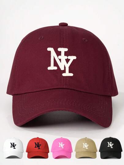 1 pieza Gorra de béisbol bordada de NY para exteriores, sombrero casual ajustable con protección solar adecuado para primavera y otoño, versátil para viajes, protección solar con estilo Y2K para hombres