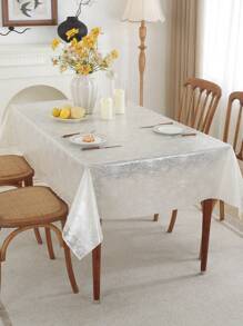 AIRCOWRIE Waterproof Vinyl Tablecloth, Heavy Duty Oil-Proof Spill-Proof Plastic Tablecloth, Wipe Clean PVC Tablecloth, Suitable For Indoor And Outdoor Use In Spring (53.93x102in, Rectangle) - Beige - View 8