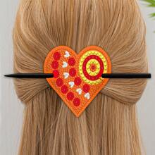 5pcs Diamond Painting DIY Hair Clip Set, Diamond Painting Beginner Set With Cats Claw Pattern, Made Of PU Material, Beautiful Hair Bun Decoration, Great Gift For Hair Accessories And Friends For Valentine's Day