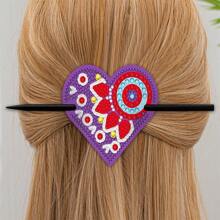 5pcs Diamond Painting DIY Hair Clip Set, Diamond Painting Beginner Set With Cats Claw Pattern, Made Of PU Material, Beautiful Hair Bun Decoration, Great Gift For Hair Accessories And Friends For Valentine's Day