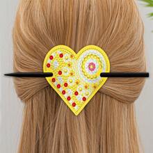 5pcs Diamond Painting DIY Hair Clip Set, Diamond Painting Beginner Set With Cats Claw Pattern, Made Of PU Material, Beautiful Hair Bun Decoration, Great Gift For Hair Accessories And Friends For Valentine's Day